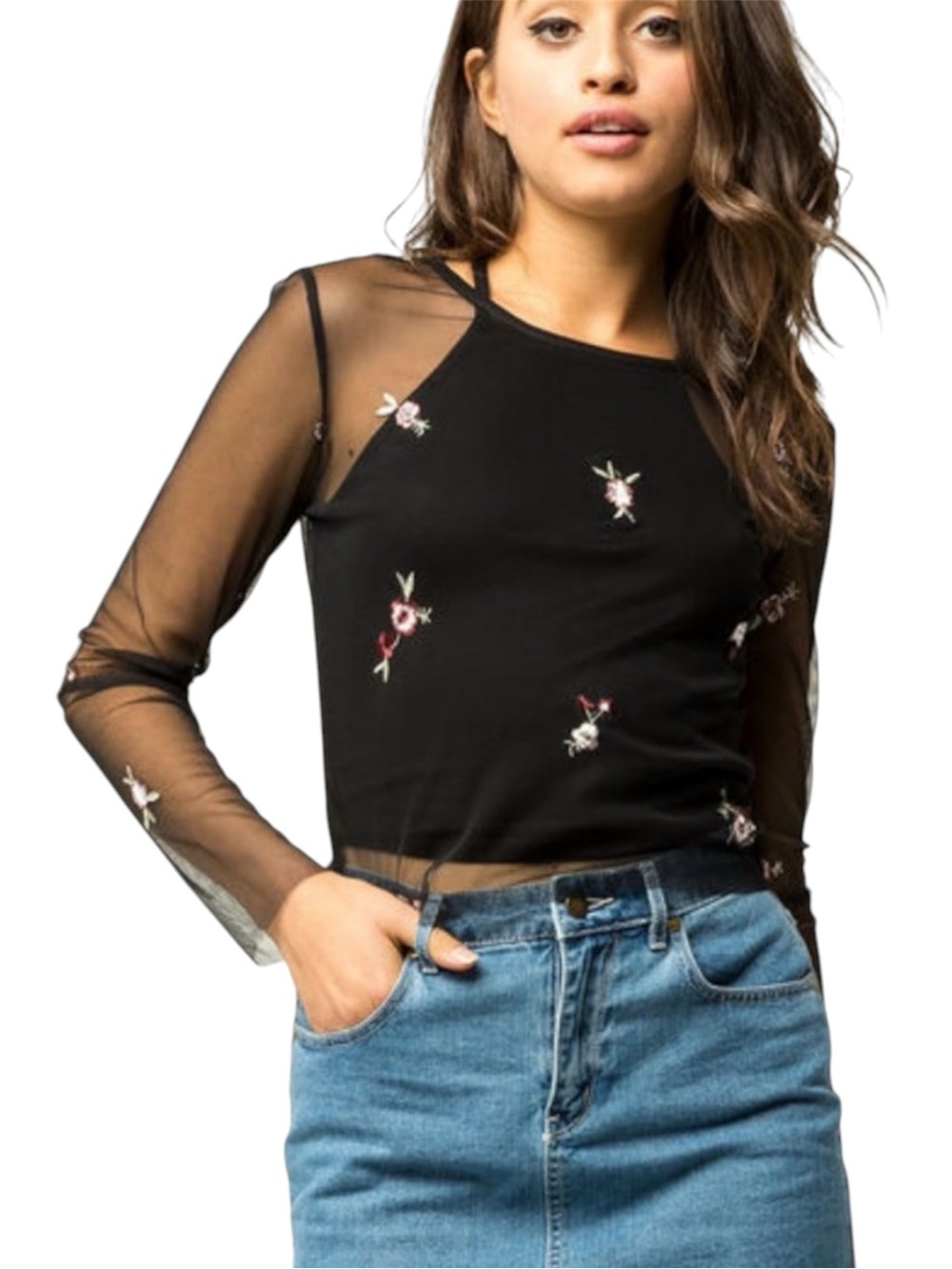 Ivy + Main Sheer Floral Top
